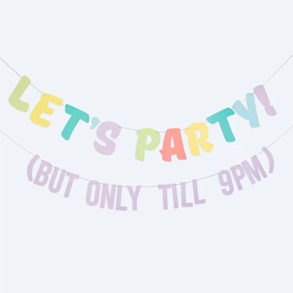 Ginger Ray Let's Party! But Only Till 9PM Banner - Brights