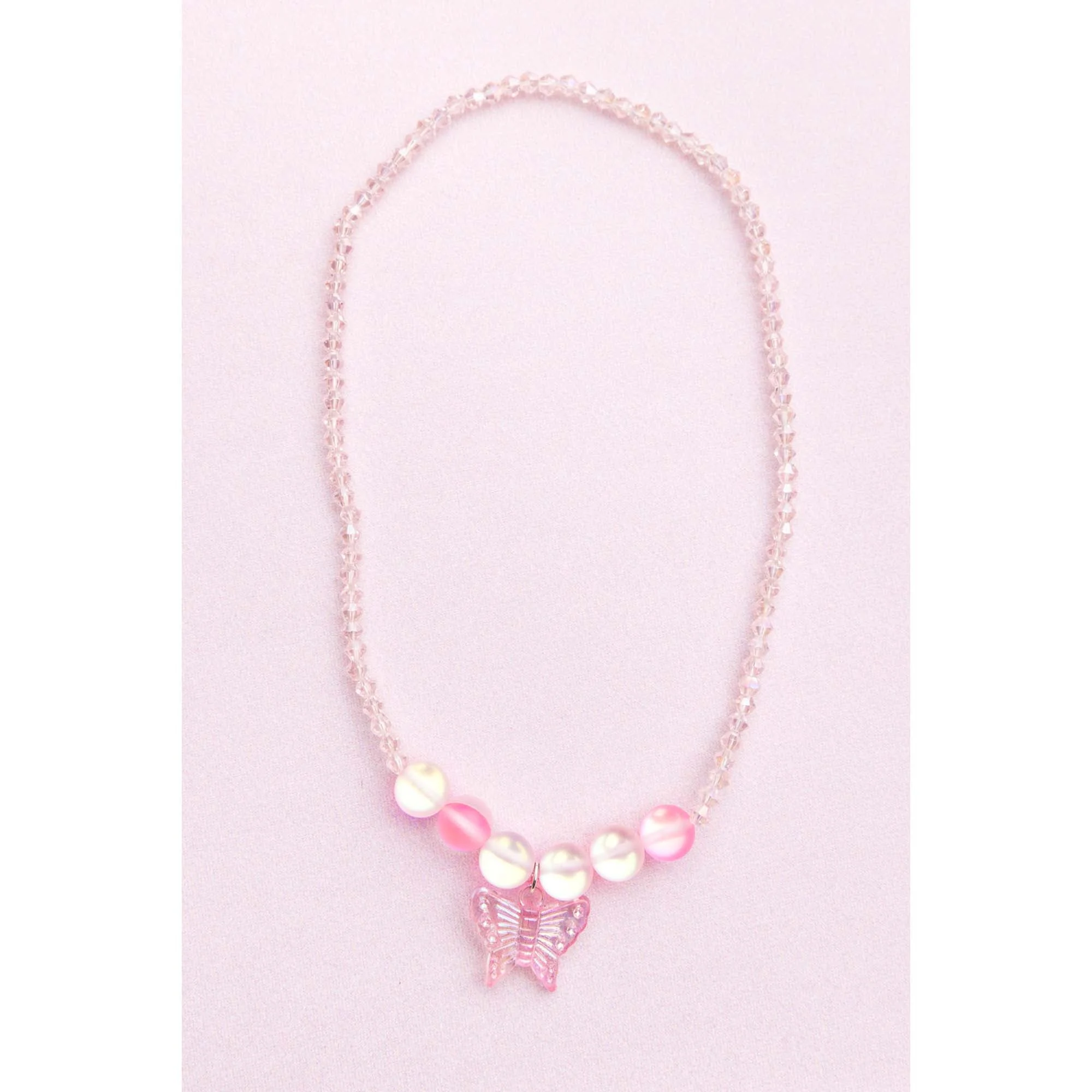 Boutique Holographic Crystal Butterfly Necklace for kids, 1 Count