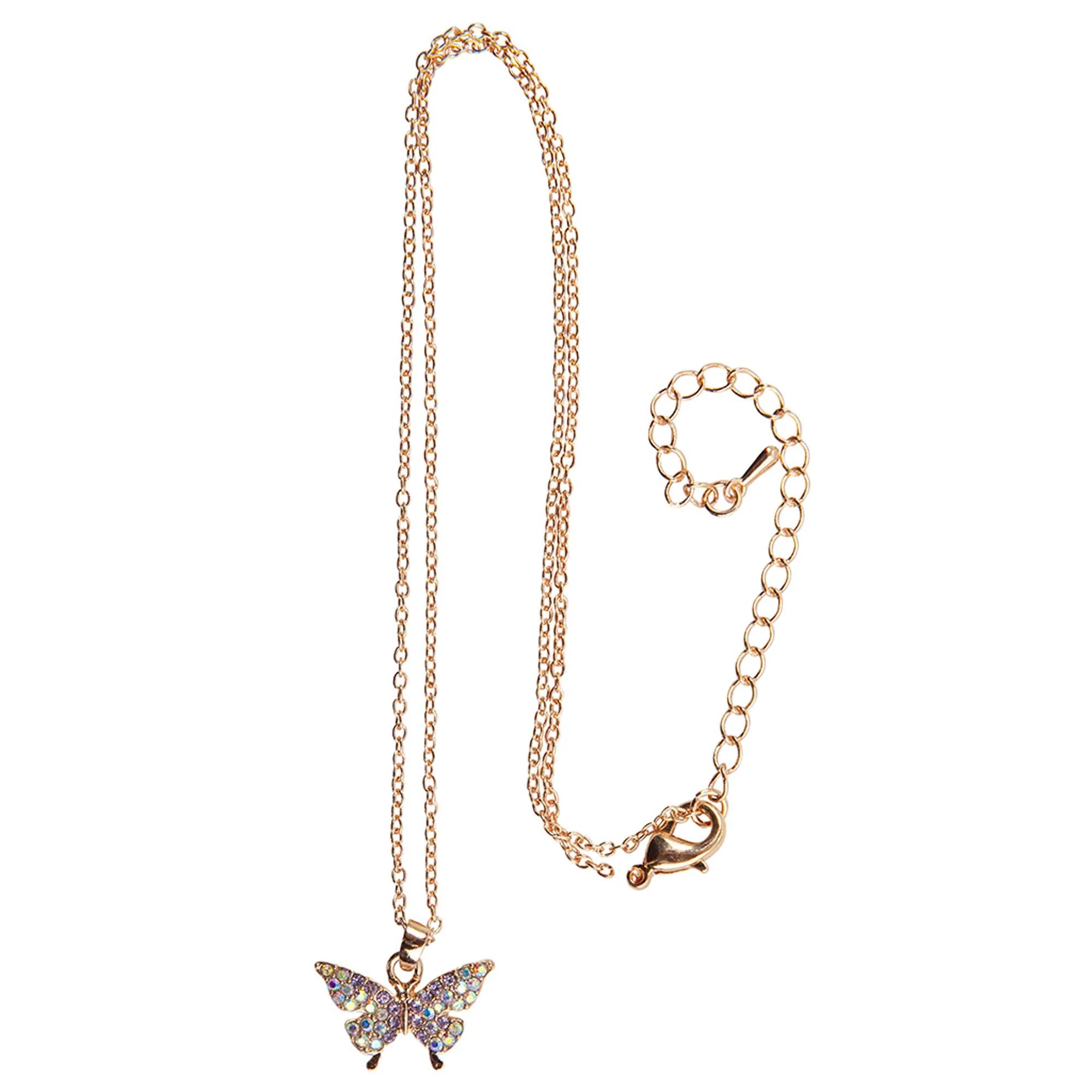 Rose Gold Butterfly Necklace for kids, 1 Count