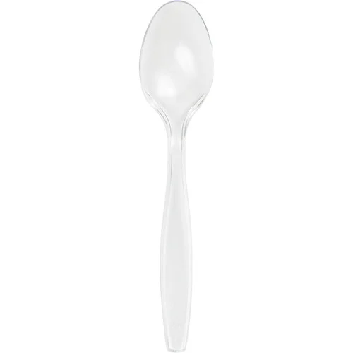 Solid Reusable Plastic Party Spoons - 6.75" - Clear - Club Pack of 600