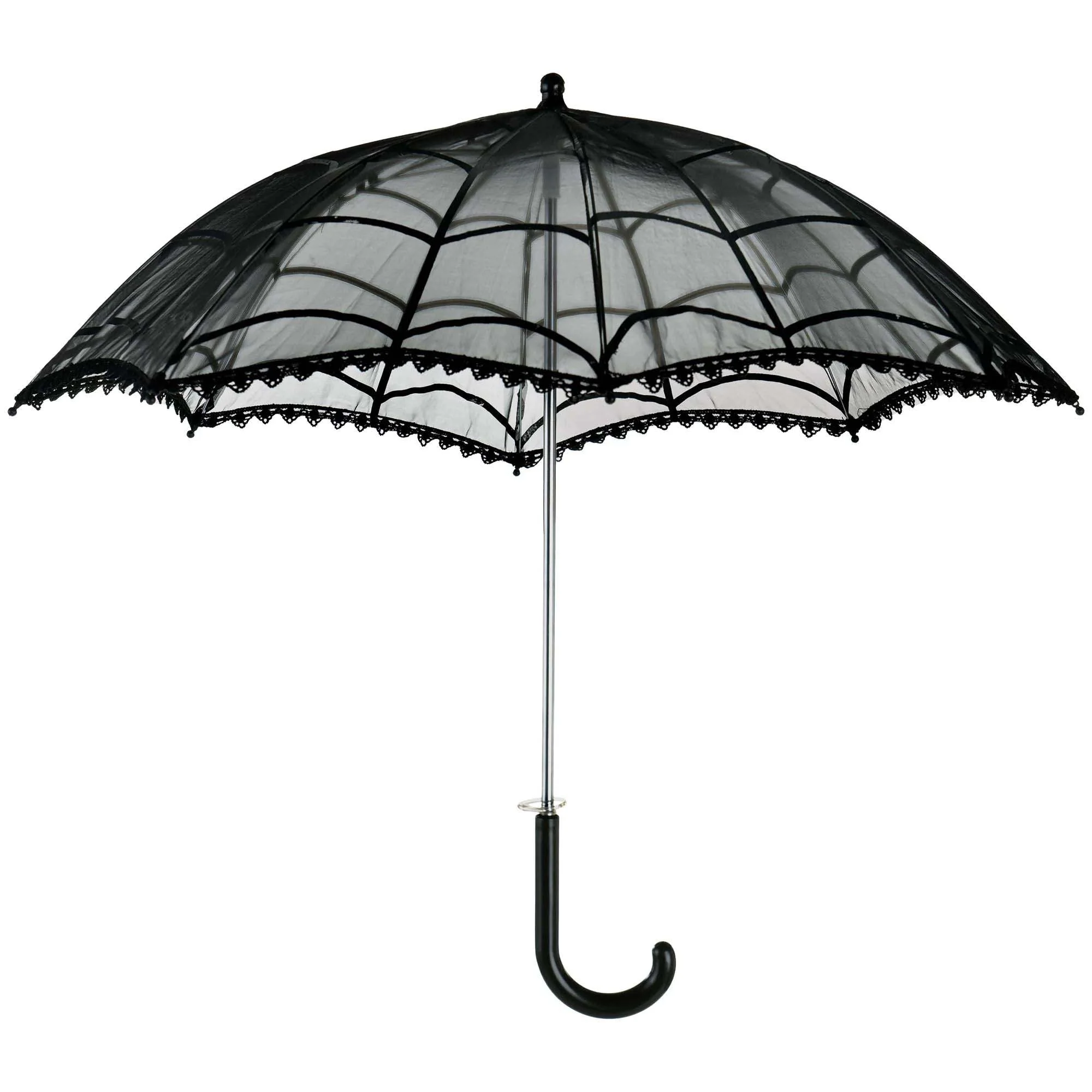 Black Sheer Parasol, 1 Count