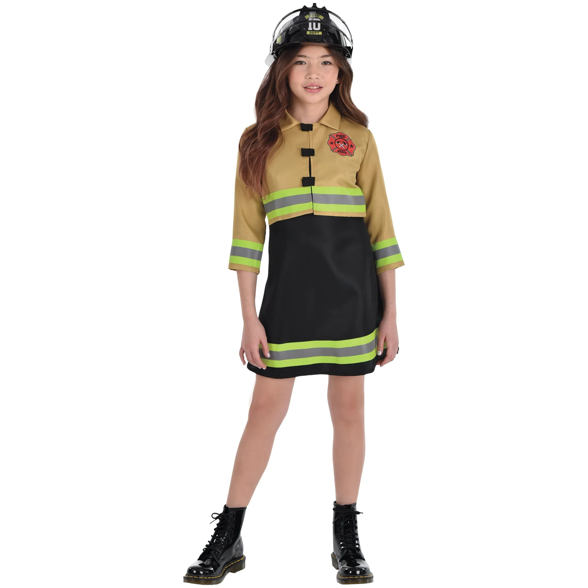 Firefighter Costume for Kids, Dress with Attached Jacket