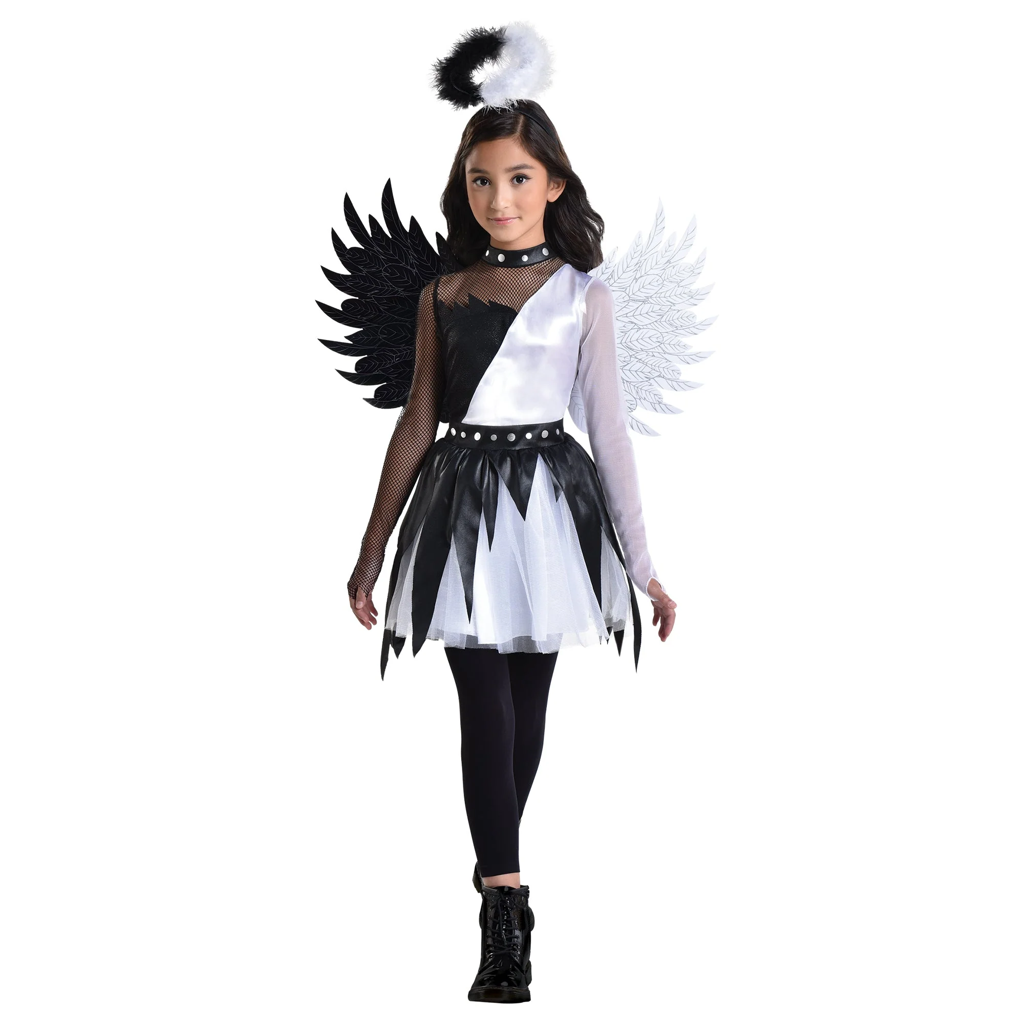 Twisted Angel Costume for Kids, White and Black Dress