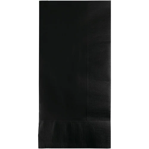 2-Ply Disposable Party Dinner Napkins - 8" - Jet Black - Club Pack of 600