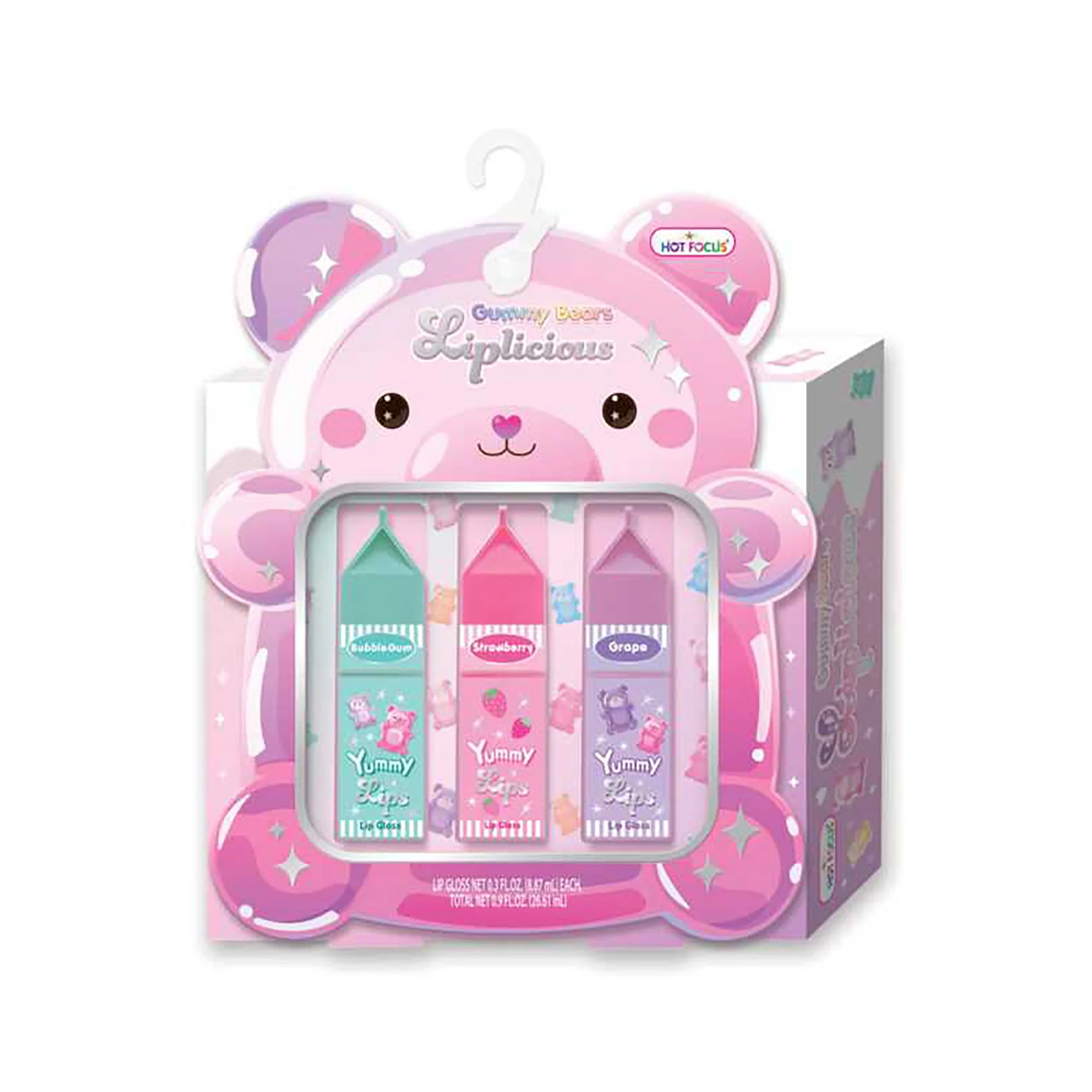 Gummy Bear Liplicious Lip Gloss Kit, 3 Count
