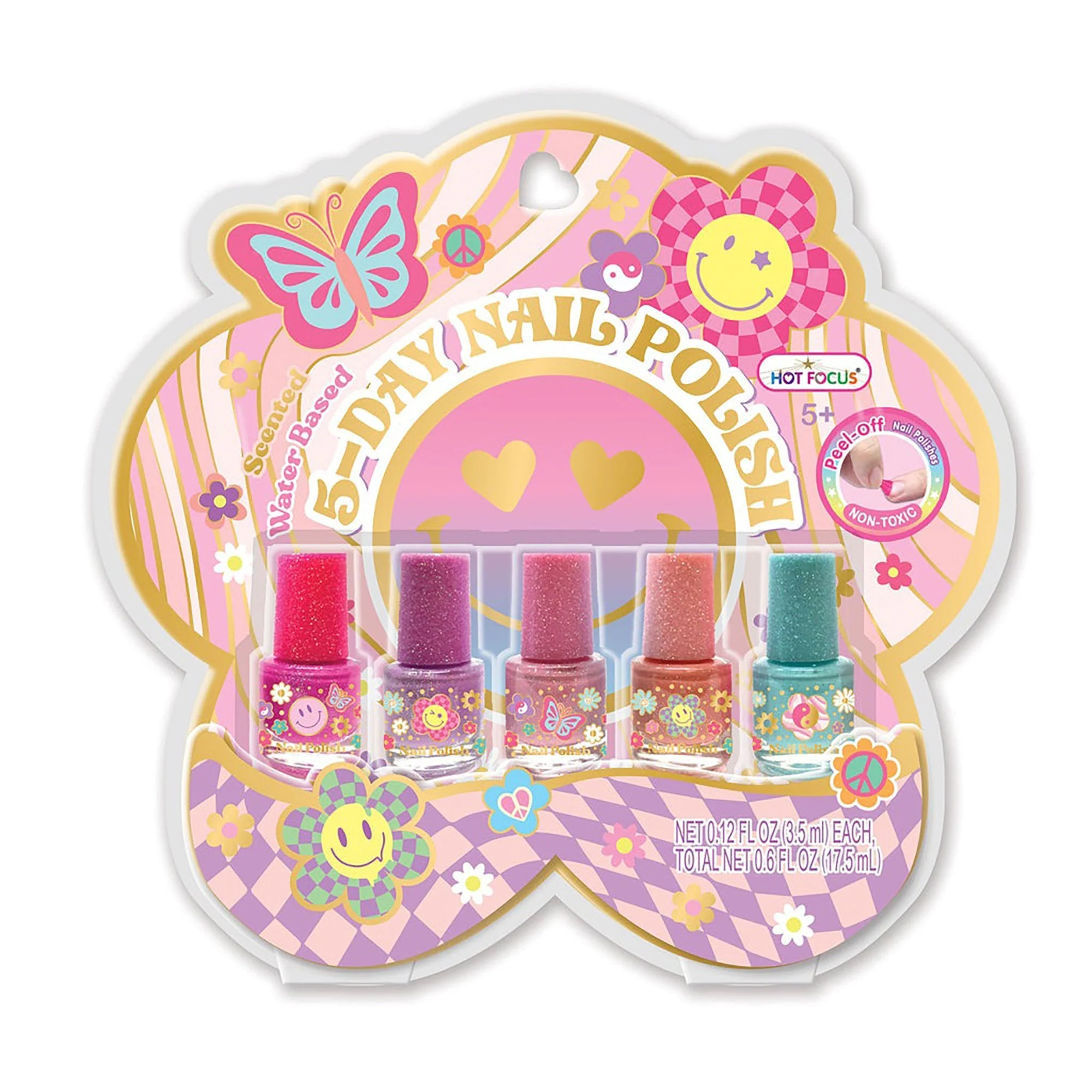 Groovy Flower Five Days Nail Polish, 5 Count