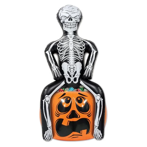 Inflatable Skeleton Party Pooper Halloween Coolers - 47.5" - Pack of 6
