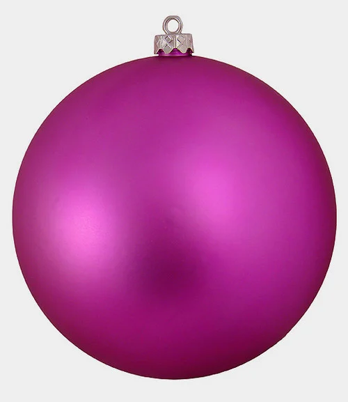 Matte Commercial Shatterproof Christmas Ball Ornament - 6" (150mm) - Magenta Pink