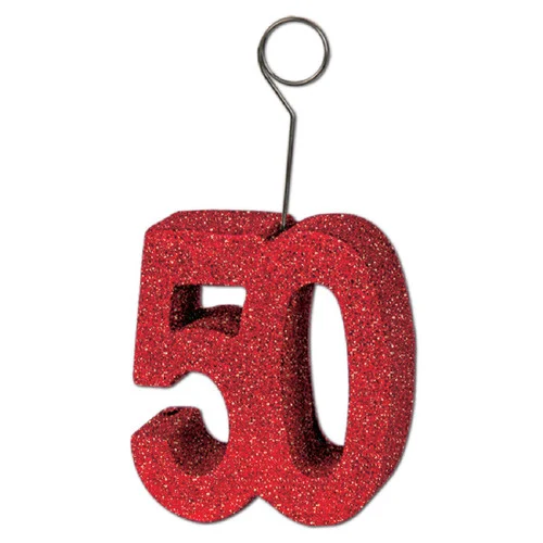Pack of 6 Red Glittered 50Photo or Balloon Holder Party Decorations 6 oz.