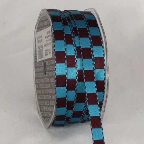 Blue and Brown Woven Craft Ribbons 0.25" x 100 Yards