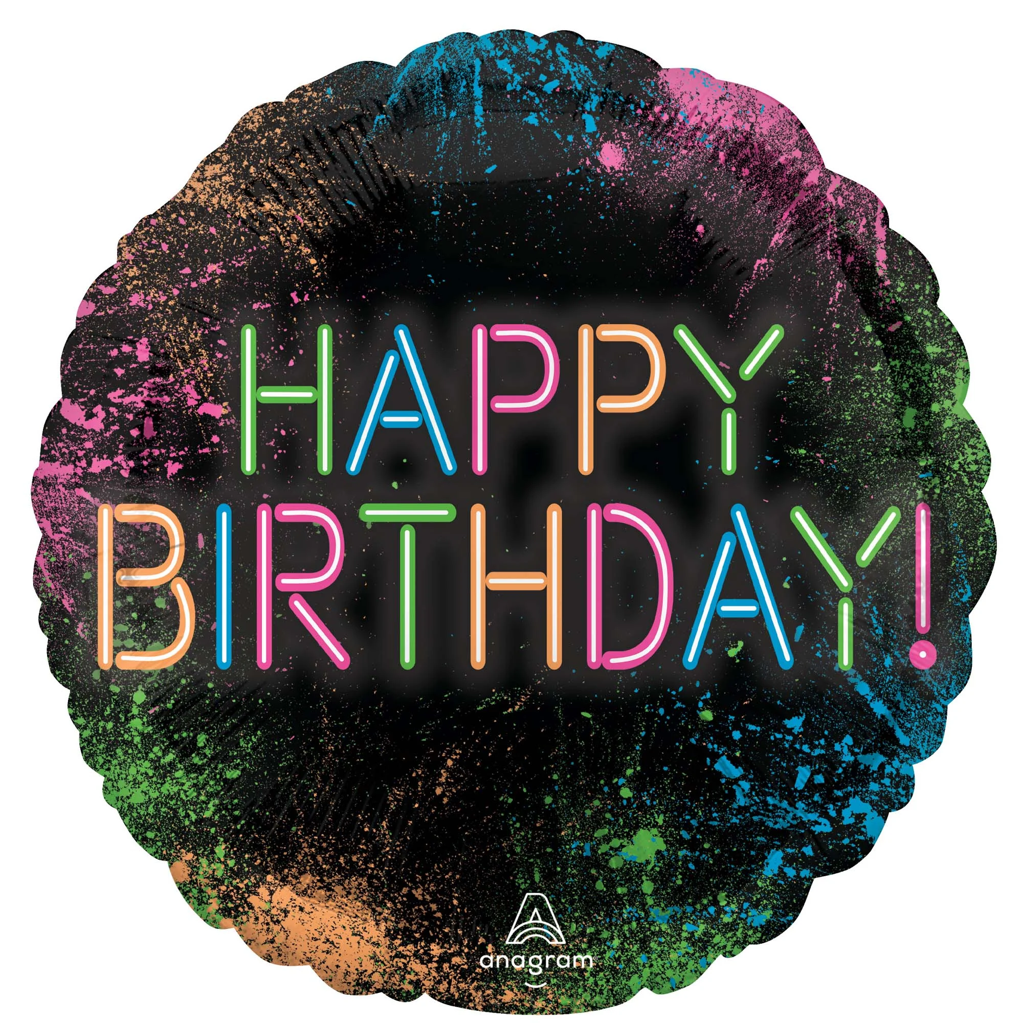Let's Glow Happy Birthday Foil Balloon, 18 Inches, 1 Count