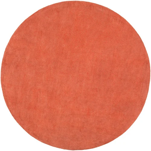 6' Rogue Love Rust Wool Round Area Throw Rug