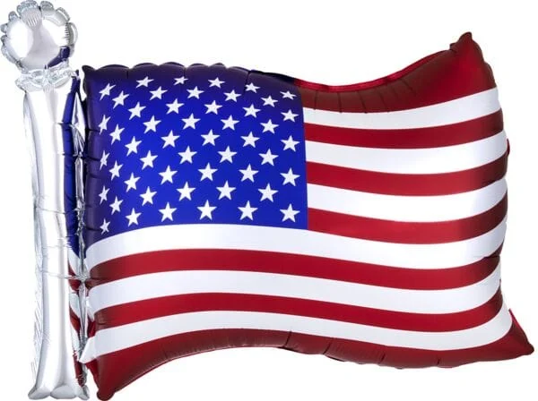27" Iridescent Flag Supershape Foil Balloon
