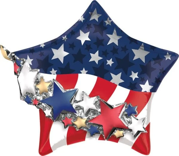 E013 27" Satin Patriotic Garland Multi Foil Balloon