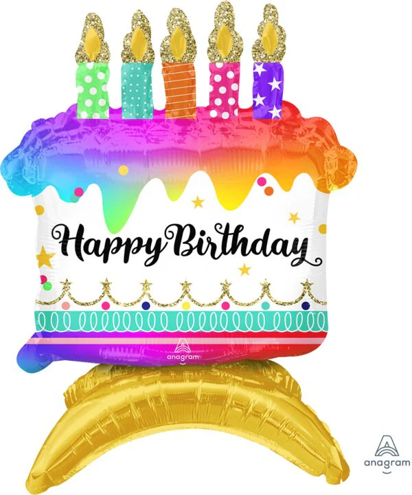 18" Standing Birthday Cake - Air Fill Only Balloon