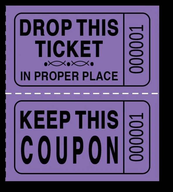 Purple Double Roll Raffle Tickets 2000ct
