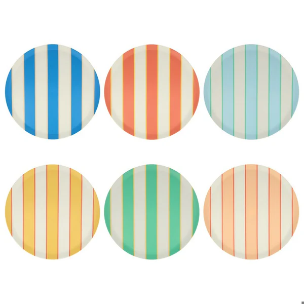 Mixed Stripe Reusable Large Plates