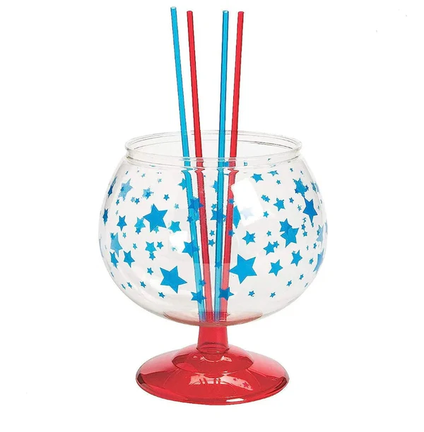 Patriotic Fishbowl With Straws