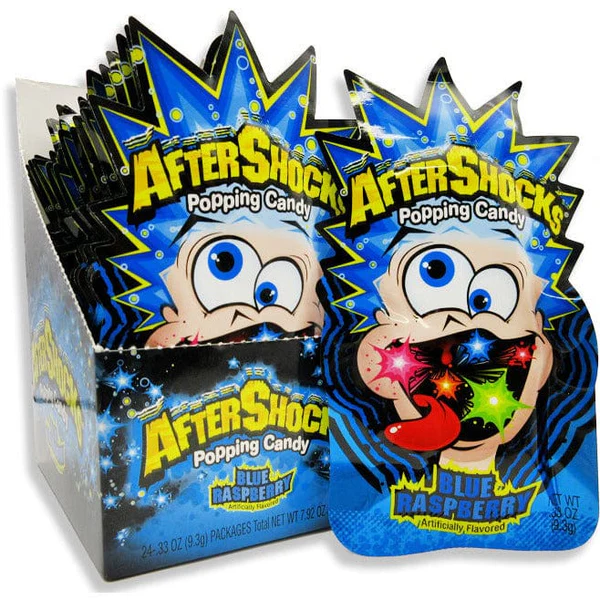 AFTERSHOCKS POPPING CANDY BLUE RASPBERRY