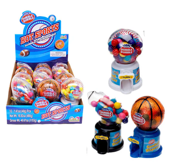 KIDSMANIA DUBBLE BUBBLE HOT SPORTS GUMBALLS DISPENSER