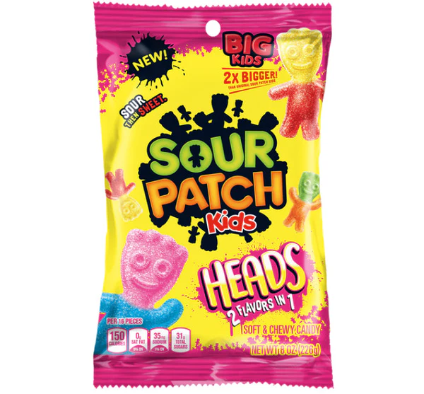 SOUR PATCH KIDS PEG BAG - BIG HEADS