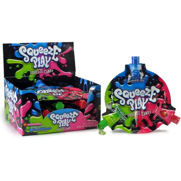 SQUEEZE PLAY CANDY - APPLE/RASPBERRY/STRAWBERRY