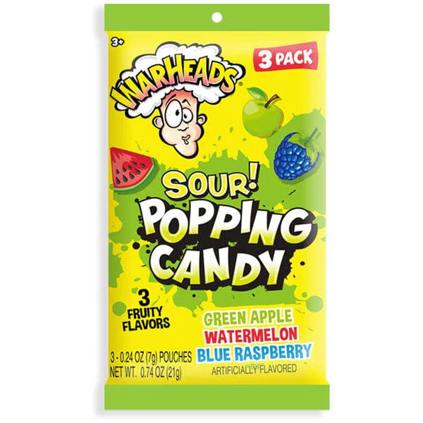 WARHEADS SOUR POPPING CANDY 3PK IN DISPLAY