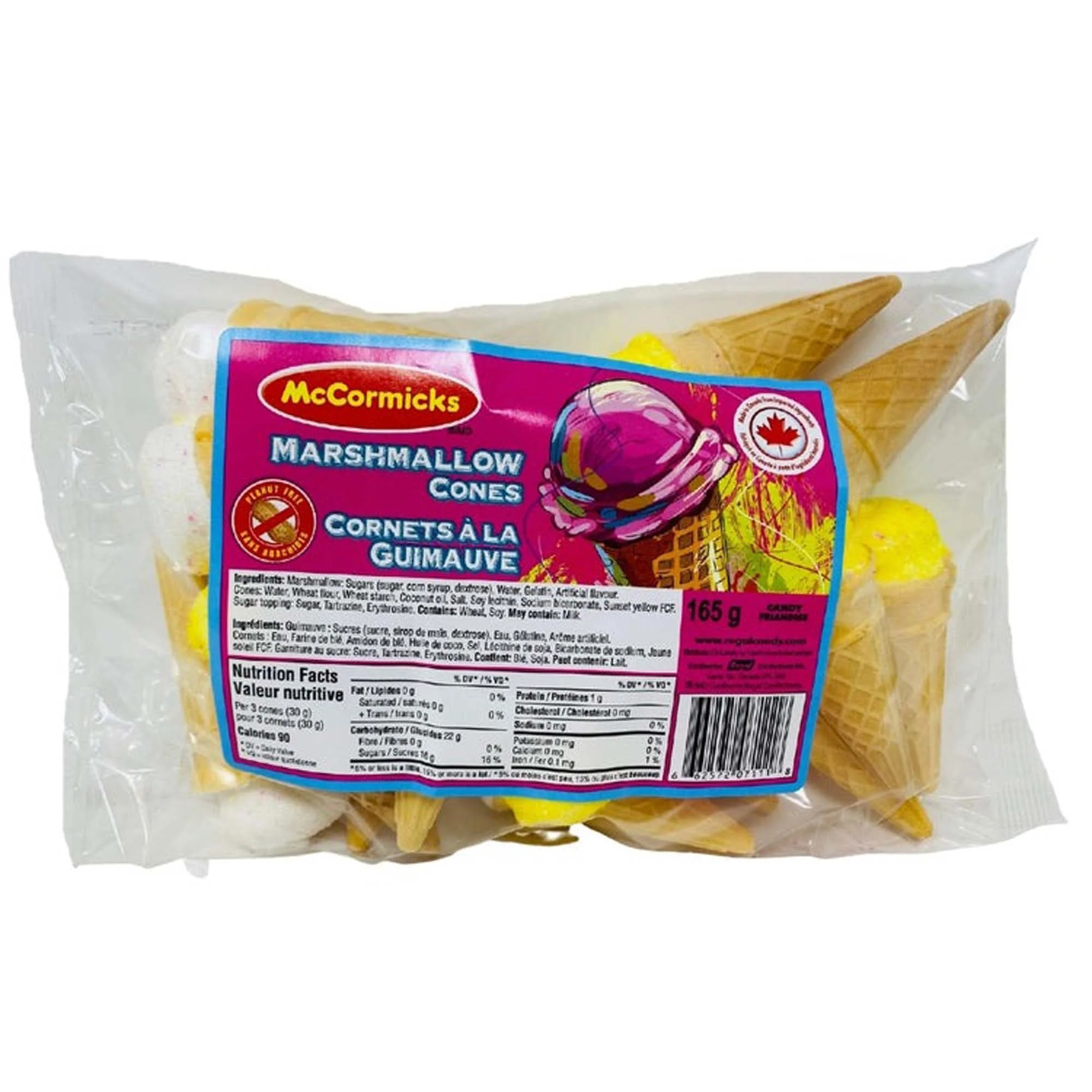 Marshmallow Cones, 165 g,1 Count