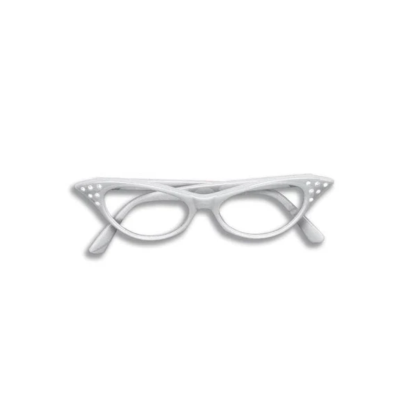 50’s Rhinestone Glasses – White