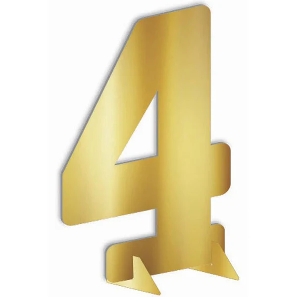 24" Gold Metallic Number 4