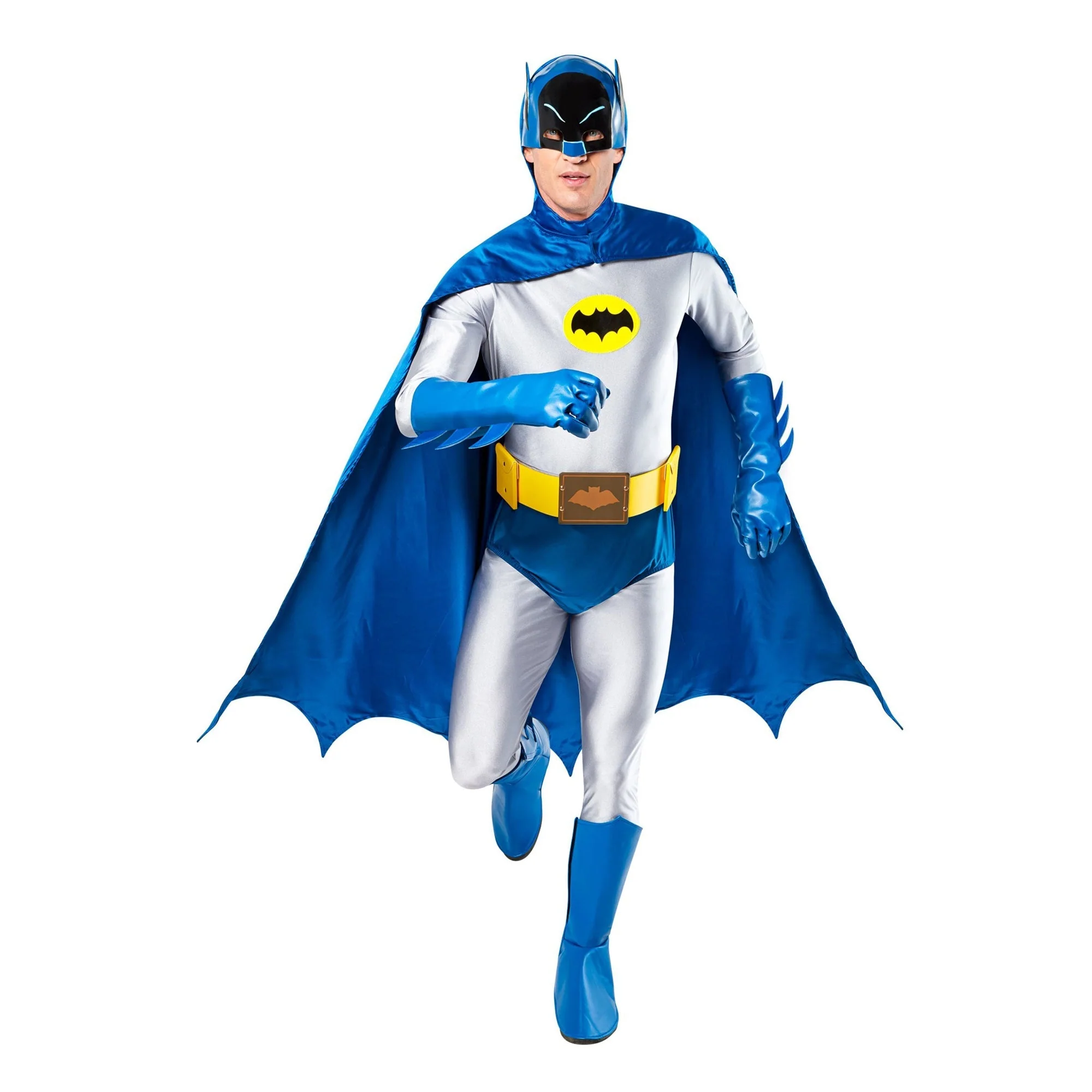 Batman Grand Heritage 1966 Costume for Adults, Blue and Silver Jumpsuit