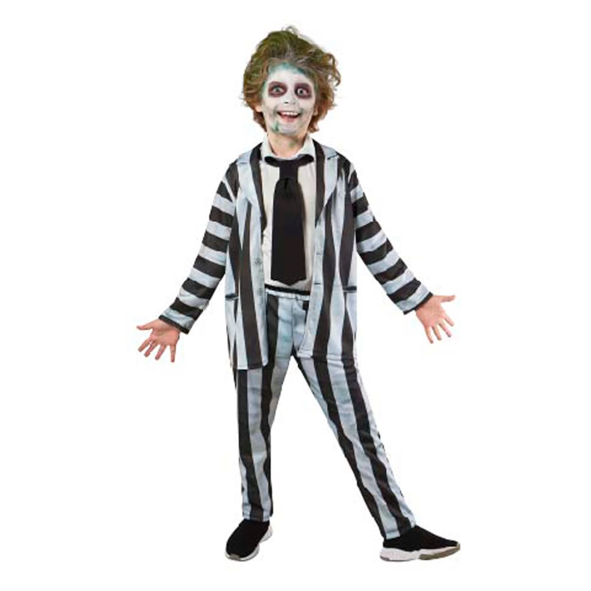Beetlejuice 2 Costume for Kids, Striped Jacket and Pants