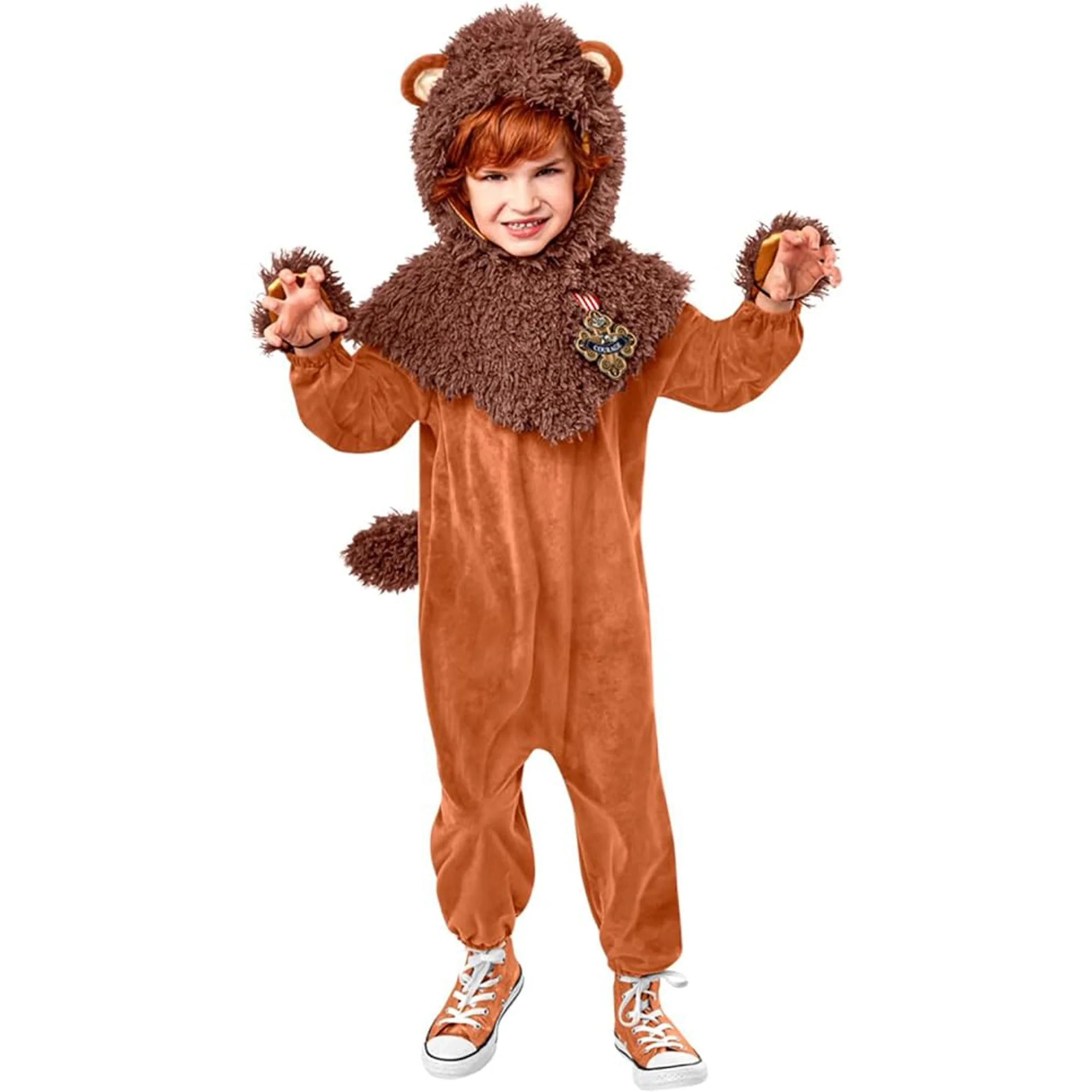 Wicked Cowardly Lion Costume for Toddlers, Brown Jumpsuit