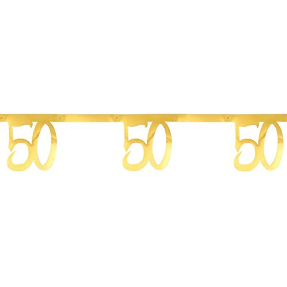 50 Years Old Birthday Banner, Metallic Gold