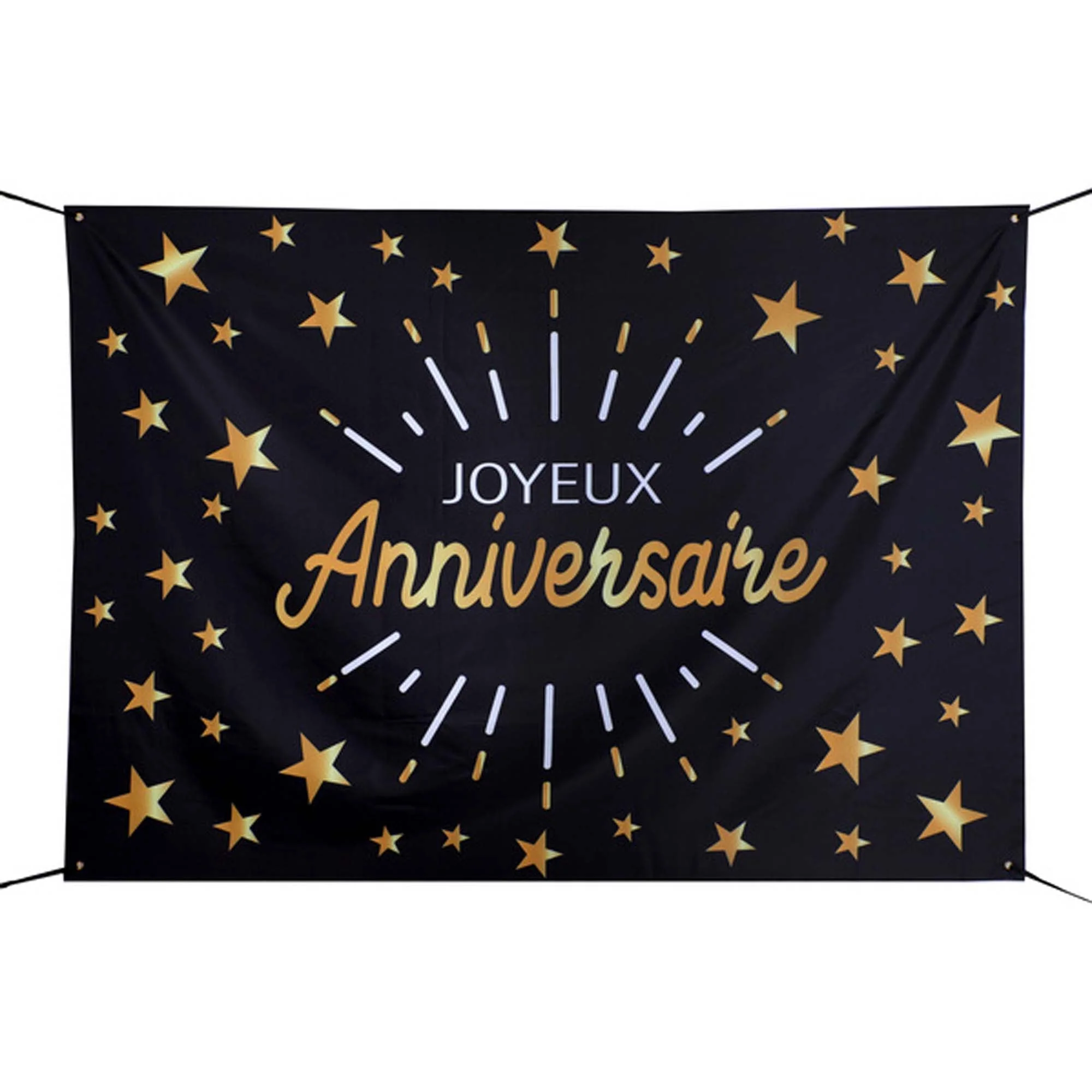 "Joyeux Anniversaire" Gold Scene Setter, 1 Count