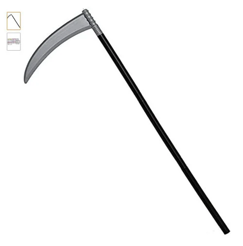 4-Piece Black and Silver Sickle Grim Reaper Weapon Halloween Accessory - 36"