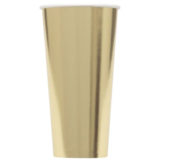 Gold Foil Solid 20oz Paper Cups6ct