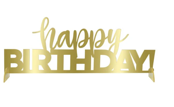 Gold "Happy Birthday!" Plastic Centerpiece