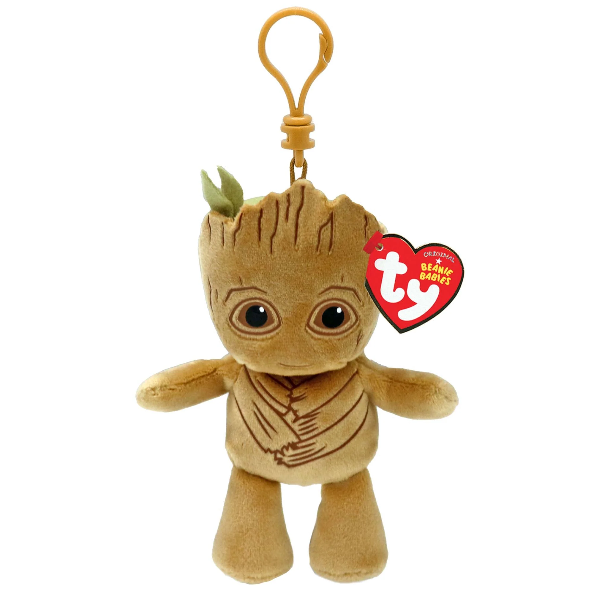 Marvel TY Beanie Boos Plush with Clip, Groot, 5 Inches, 1 Count