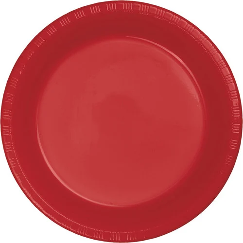 Solid Disposable Party Luncheon Plates - 6.75" - Red - Club Pack of 240