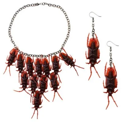 Adult Women's Halloween Cockroach Jewelry Set