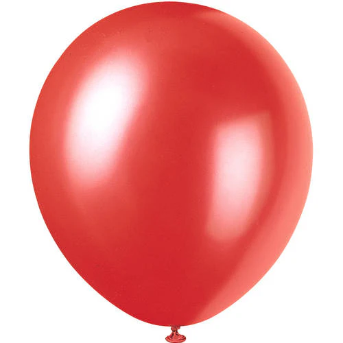 Frosted Red Pearlized Balloons - 12"
