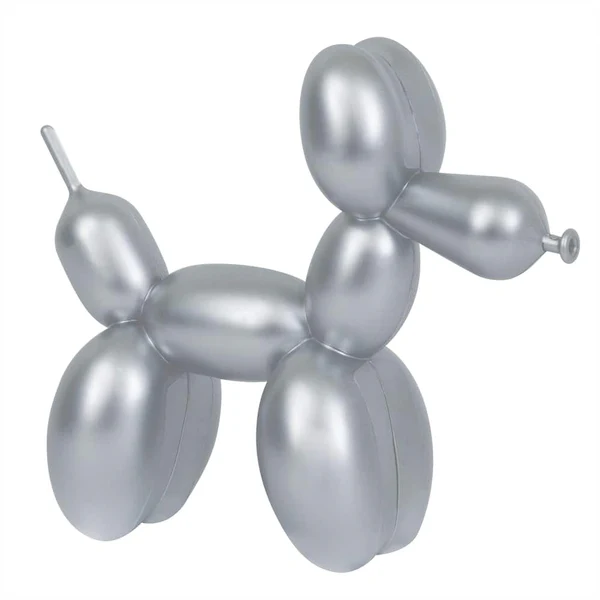 Metallic Silver Dog Shaped Balloon Weight