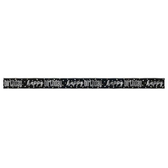 Black and Silver Happy Birthday Banner