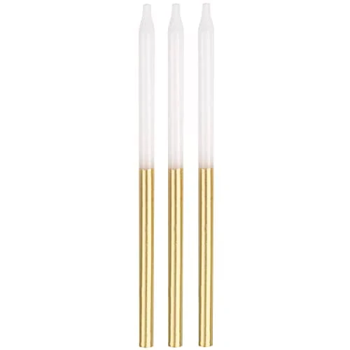 Metallic Gold Dipped Birthday Candles