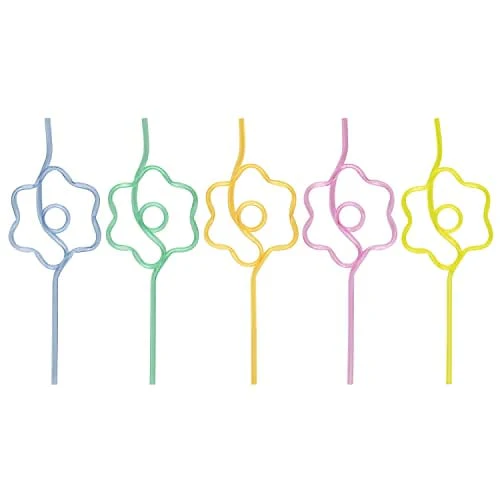 Groovy Daisy Shaped Plastic Silly Straws