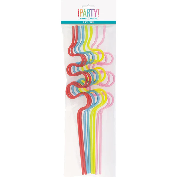 Plastic Squiggle Silly Straws