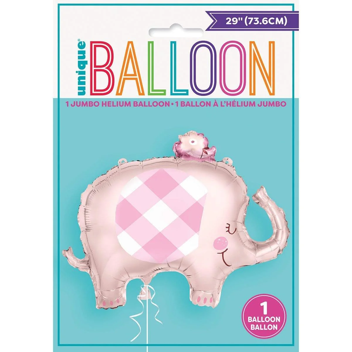 Pink Floral Elephant Supershape Balloon