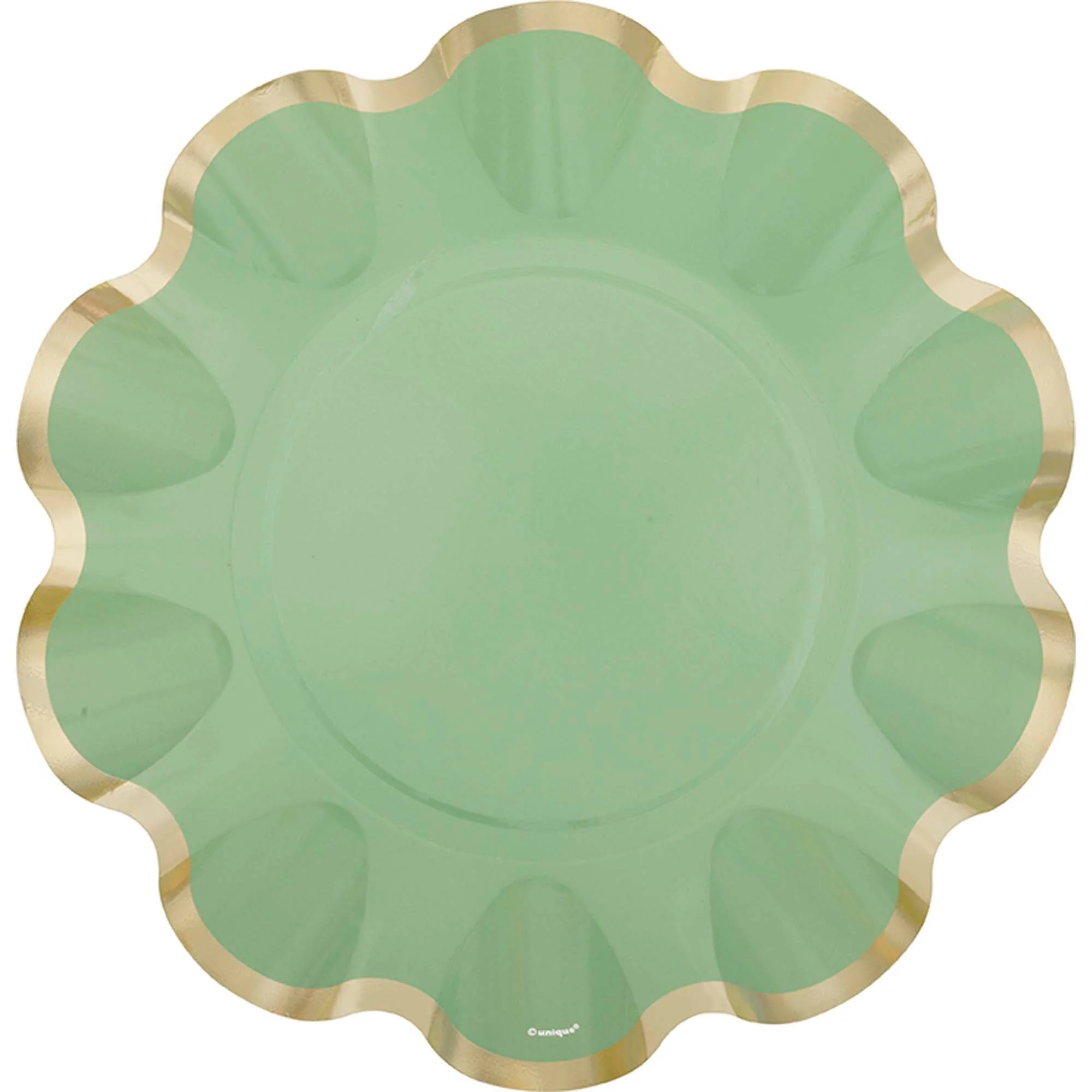 Dainty Easter Large Flower Shaped Lunch Paper Plates, Sage Green, 9 Inches, 8 Count