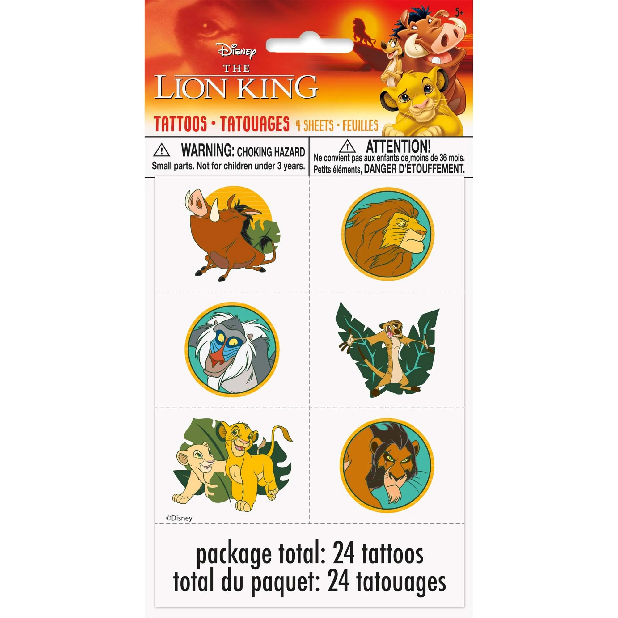 Disney Lion King Temporary Tattoo Favours, 24 Count